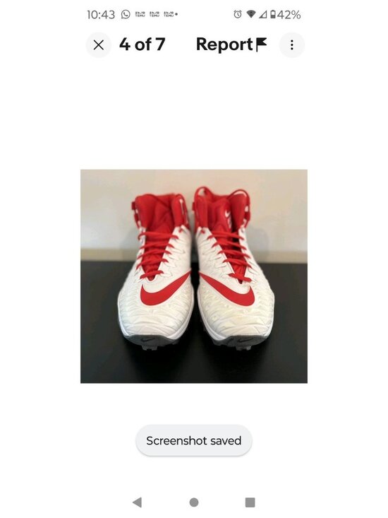 New Nike Force Savage Pro Shark Soccer/Football Cleats White/Red Size 14.5 main image 8